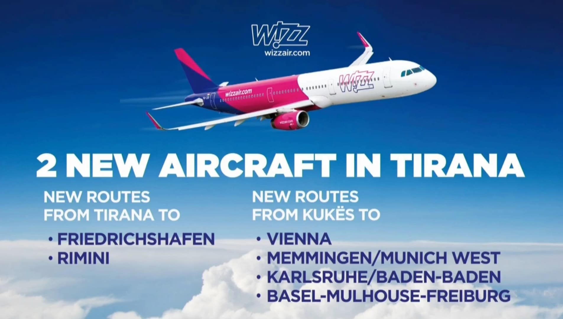 WizzAir ul avionet ne Kukes- ZAYED Airoport. Kukes Wizair